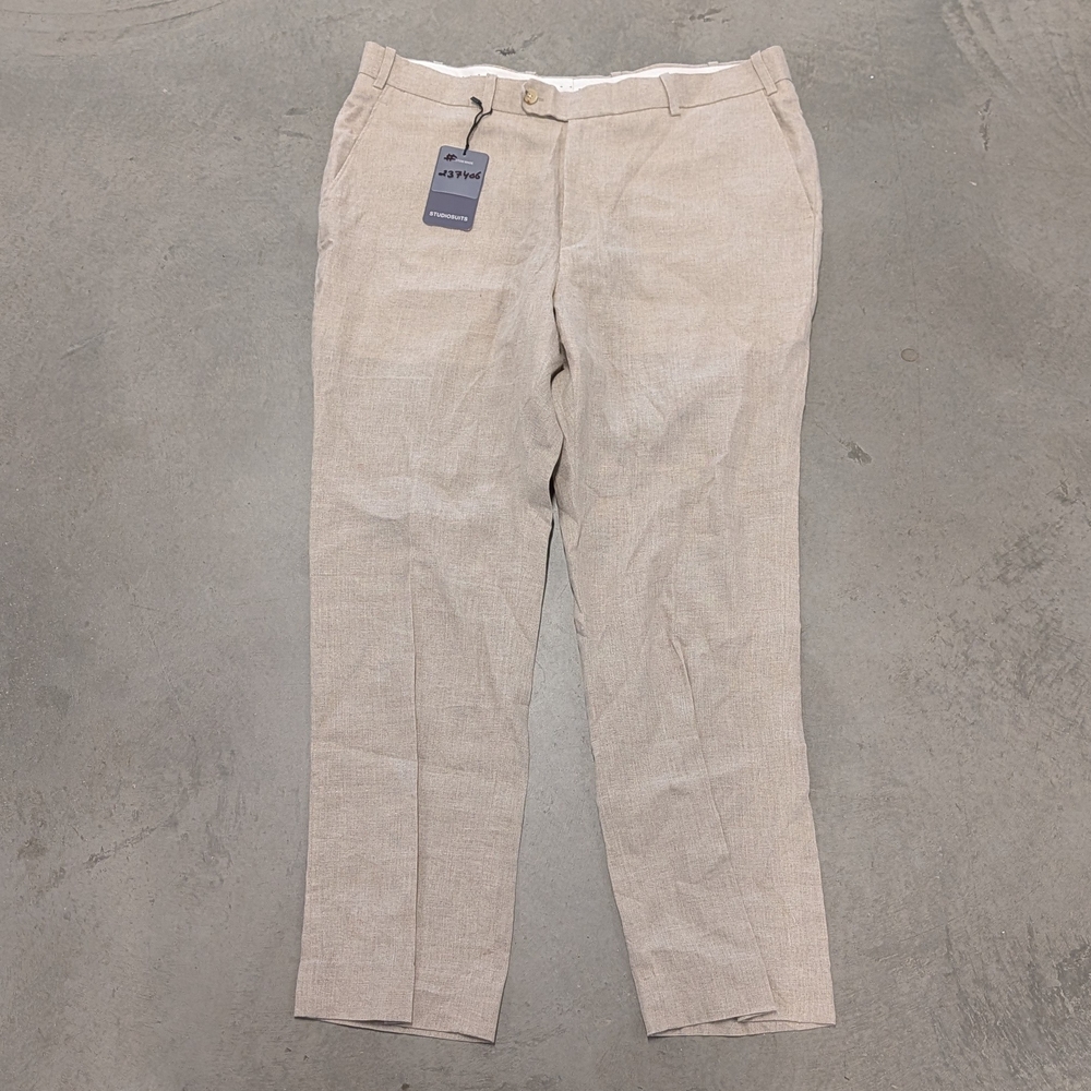 nwt STUDIO SUITS studiosuits linen trousers bespoke 39 X 30